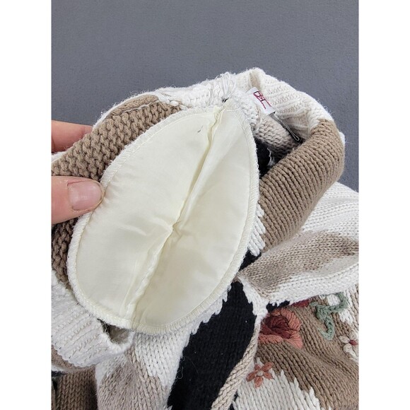 Vintage Milano Design Group Sweater Womens Large Argyle Floral Knit Pullover 90s - Picture 8 of 12